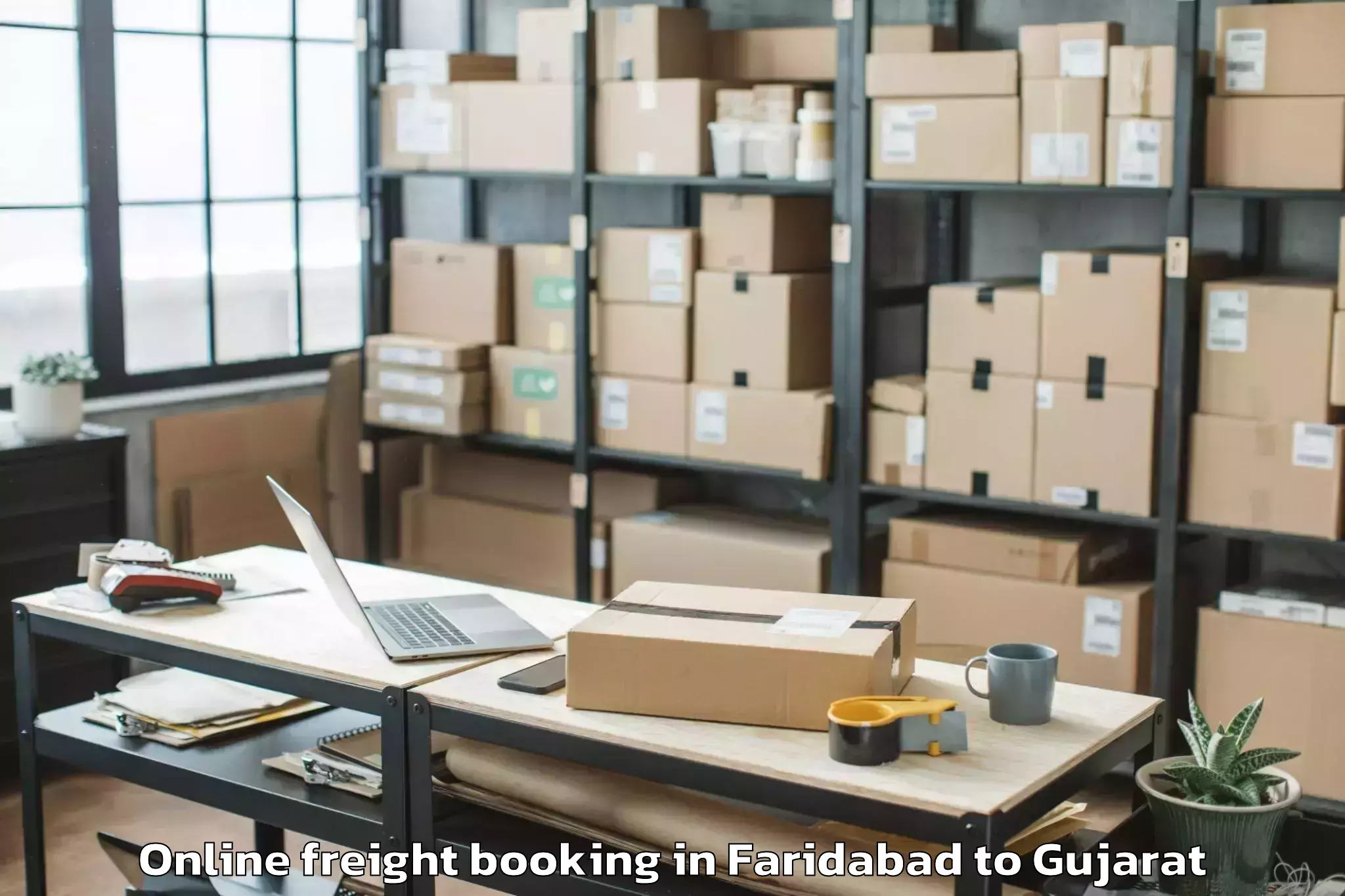 Easy Faridabad to Bedi Online Freight Booking Booking